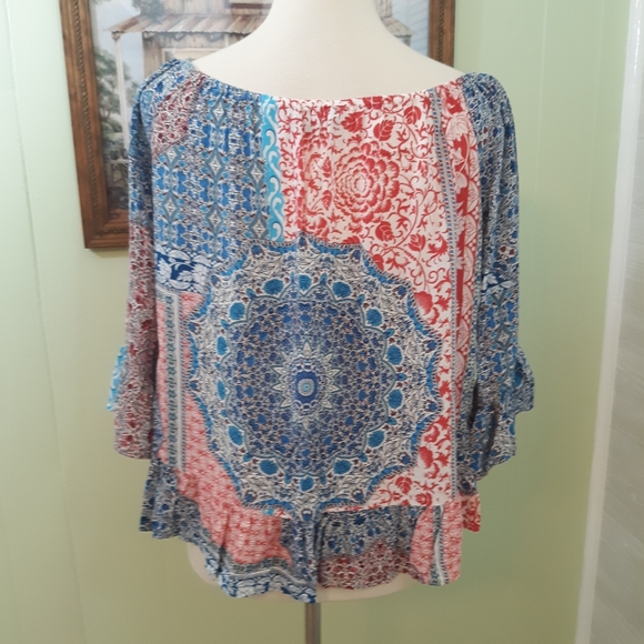 Sanctuary bell sleeve peasant top blouse large *F - Picture 4 of 6